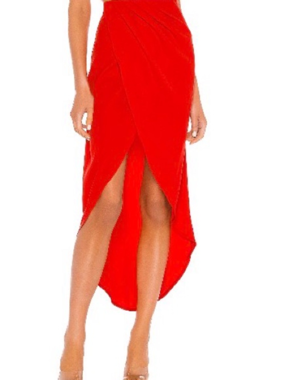 Superdown Arielle Slit Maxi Skirt in Red Size S
